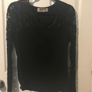Lace black long sleeve shirt